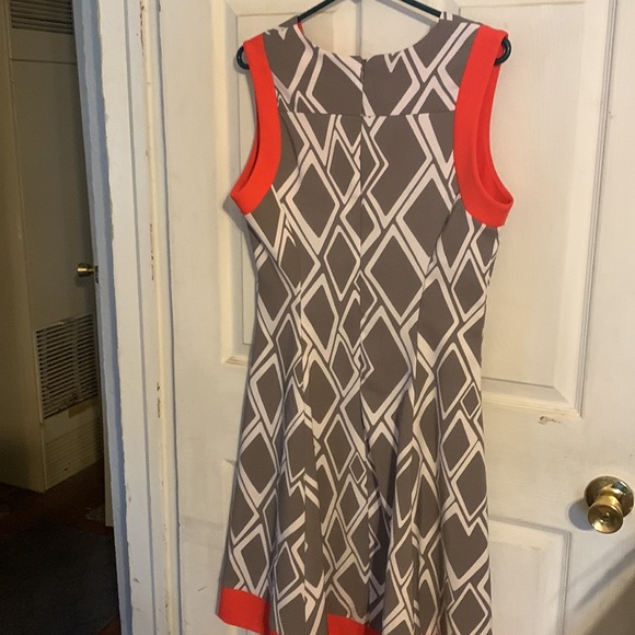 ROBBIE BEE DRESS ORANGE & GRAY - Picture 3 of 3